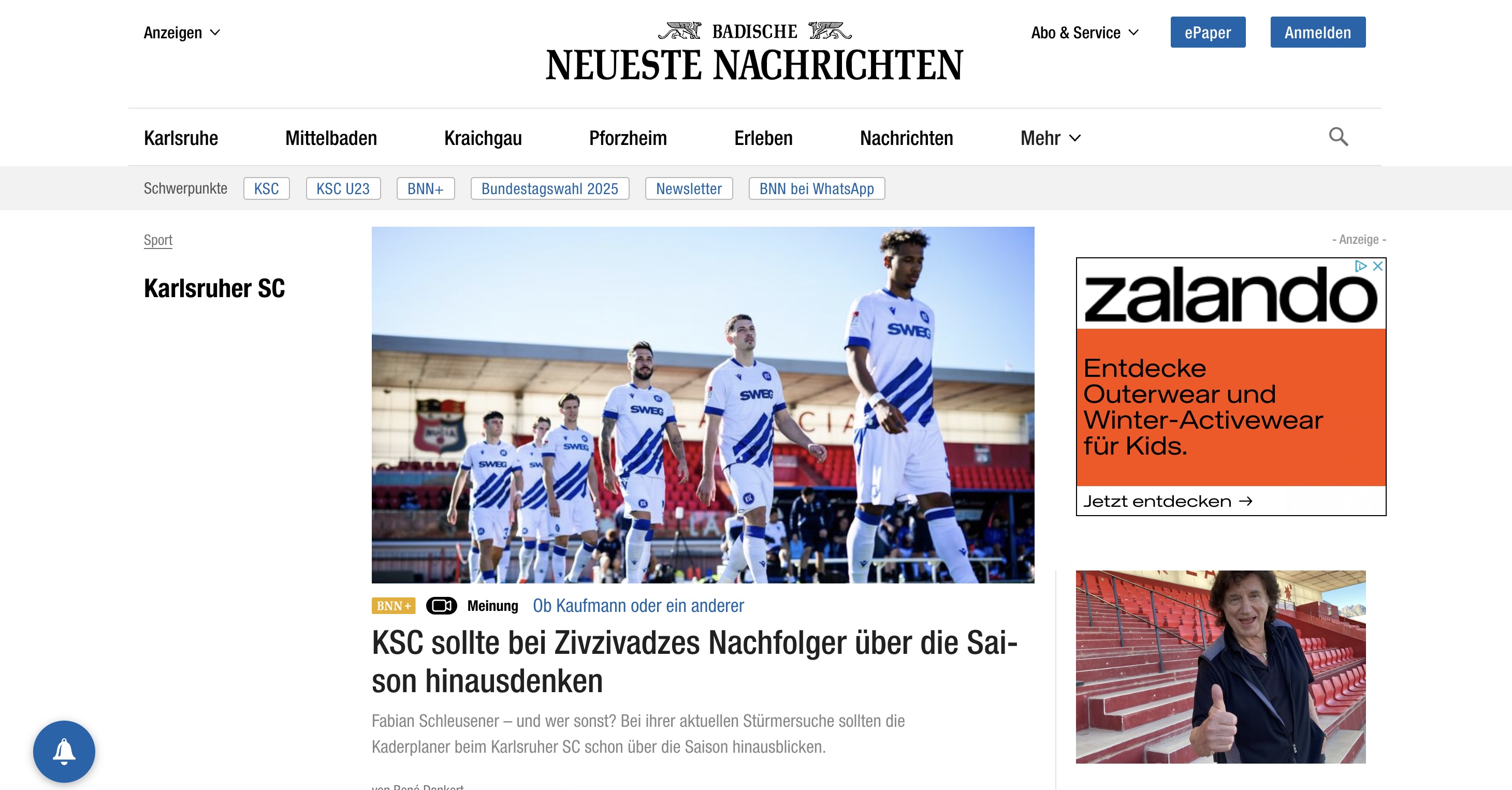 Die neuen Badischen Neueste Nachrichten Homepage BNN.de - Badische Neueste Nachrichten